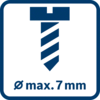 Max. screw diameter 7 mm
