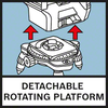Detach. Rotating Platform Rotating mini tripod makes fine positioning easier