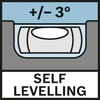 Self Levelling 3° Self-levelling ± 3°