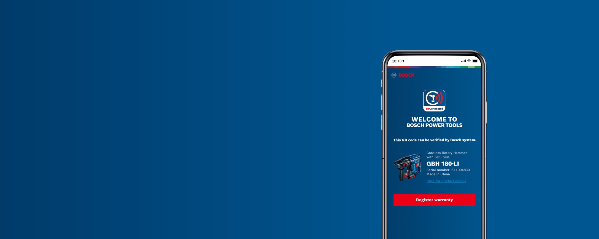 Smartphone with BeConnected App