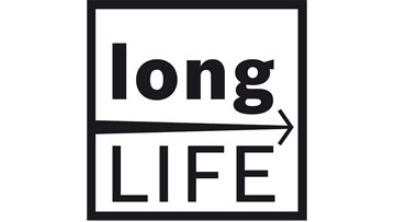 Logo with the text “long LIFE” in black on white.