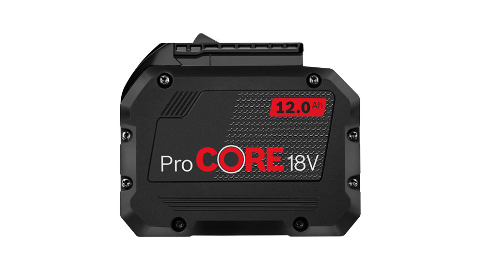 Black Bosch Professional 18V battery with 12.0Ah for tools.
