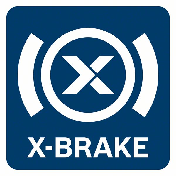 Logo with blue background color and white X-BRAKE symbol.